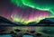 AI generated illustration of  the breathtaking Northern Lights glowing in the night sky