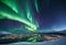 AI generated illustration of breathtaking  Northern Lights illuminating the night sky