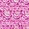 AI generated illustration of bright pink crochet knitted pattern