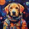 AI generated illustration of a canine dressed in an astronaut costume
