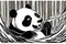 AI generated illustration of a captivating black and white panda