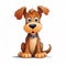 AI generated illustration of a cartoon Airedale Terrier puppy on a white background