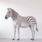 AI generated illustration of A charming zebra in a white room