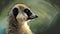 AI generated illustration of a close-up of a meerkat looking aside