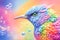 AI generated illustration of a closeup of a cute vibrant bird
