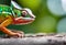 AI generated illustration of a closeup of a vibrant chameleon