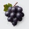 AI generated illustration of a cluster of dark purple grapes with a glossy surface nd water droplets