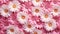 AI generated illustration of a cluster of vibrant pink and white flowers