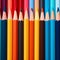 AI generated illustration of A colorful array of pencils lined up in a neat row