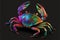 AI generated illustration of a colorful crab