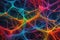 AI generated illustration of a colorful intricate neural network background