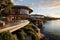 AI generated illustration of a contemporary cliffside home with breathtaking views of the ocean