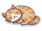 AI generated illustration of a cute brown cartoon kitten on a white background