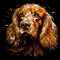 AI generated illustration of a cute brown dog mosaic portrait