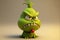 AI generated illustration of a cute funny 3D green Grinch character