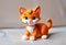 AI generated illustration of a cute ginger kitten toy