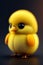 AI generated illustration of a cute yellow chick with fluffly plumage on an isolated background