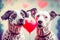 AI generated illustration of Dalmatian dogs in love