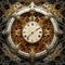 AI generated illustration of a decorative artistic ornate clock