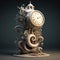 AI generated illustration of a decorative artistic ornate statue clock