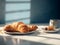 AI generated illustration of A delicious assortment of freshly-baked croissants on a plate