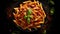 AI generated illustration of a delicious pasta of penne al arrabbiata