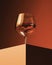 AI generated illustration of an elegant wine glass on a pedestal