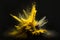 AI generated illustration of an explosion of vibrant powder against a dark background