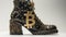 AI generated illustration of a fashionable shoe design featuring a sleek bitcoin logo