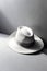 AI generated illustration of felt fedora hat on a table
