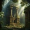 AI generated illustration of a forgotten temple hidden deep within a dense jungle