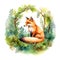 AI generated illustration of a fox in its natural habitat, standing in lush green grass