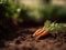 AI generated illustration of freshly-grown organic carrots nestled in the soil