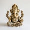AI generated illustration of a golden statue of a Buddhist elephant