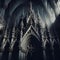 AI generated illustration of Gothic architecture, featuring the beauty of medieval spires