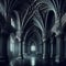 AI generated illustration of Gothic architecture, featuring the beauty of medieval spires