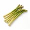 AI generated illustration of a group of asparagus stalks on a white background