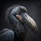 AI generated illustration of the head of the shoebill