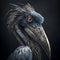 AI generated illustration of the head of the shoebill