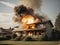 AI-generated illustration of a house engulfed in flames