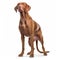 AI generated illustration of Hungarian Vizsla isolated on white background