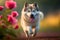 AI-generated illustration of a Husky running in a garden