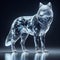 AI-generated illustration of an intricate glass figurine of a wolf