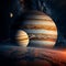 AI generated illustration of the Jupiter and Saturn planets in space