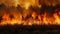 AI generated illustration of a large forest wildfire ablaze