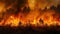 AI generated illustration of a large forest wildfire ablaze