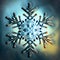 AI-generated illustration of a macro snowflake, on a light blurry background