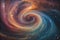 AI generated illustration of a majestic celestial space scene of a spiral galaxy