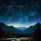 AI generated illustration of a majestic night sky featuring a spectacular view