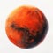 AI-generated illustration of Mars on a white background